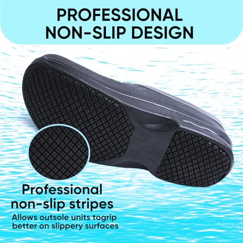 Men's and Women's Non Slip Work Shoes for Kitchen/Chef/Garden/Nurse,Slip Resistant/Waterproof/Oil-Resitant Clogs(6-11Men/8.5-12.5Women)3