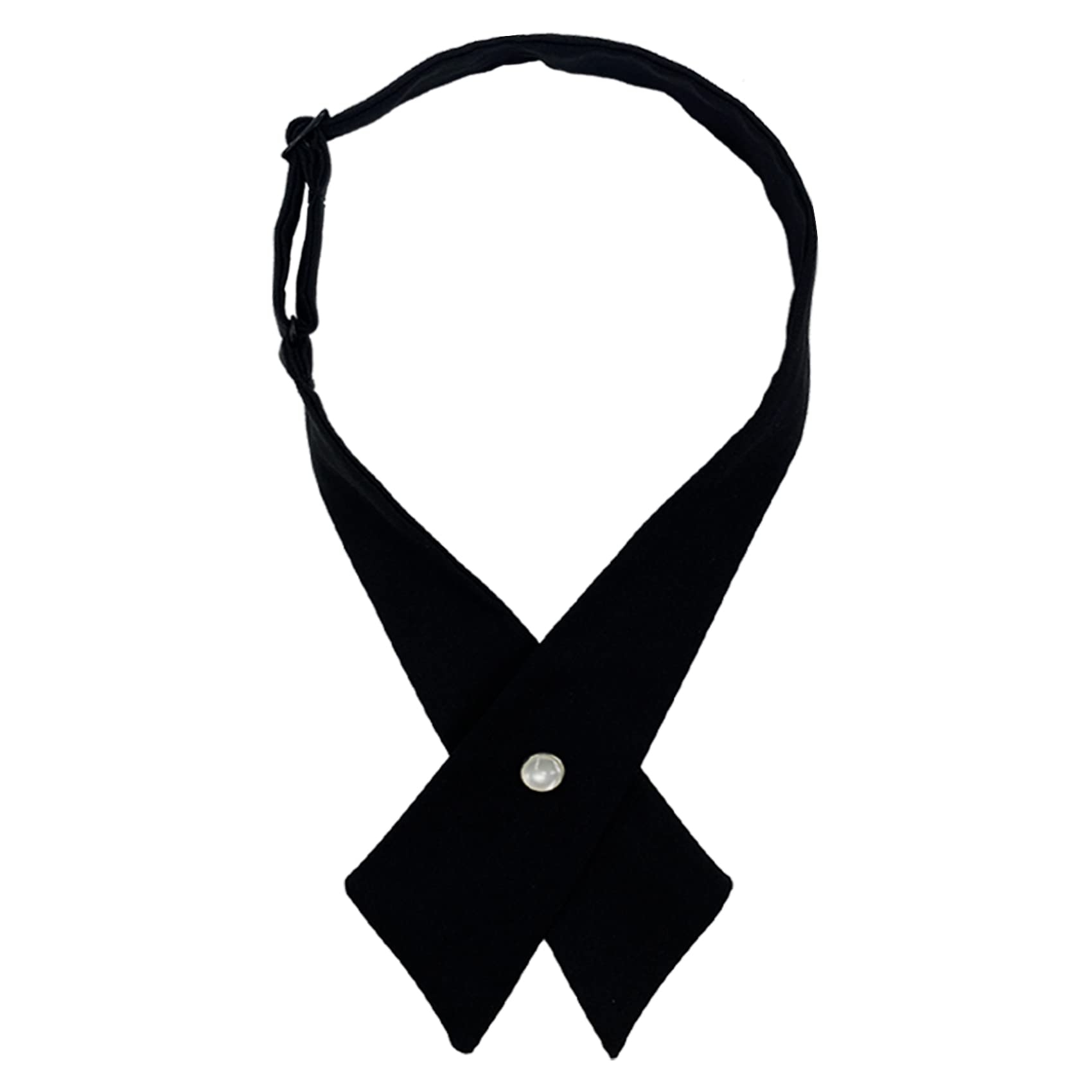 Ausuaya Unisex Black Women/Men Cross Bow Tie, Pre Tied Crossover Necktie For School Girl Uniform Tie Cosplay T-Shirt Or Valentine Gbw-B-T2 (Black)