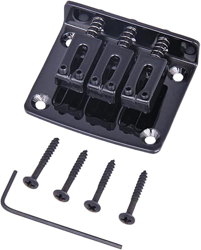 Puente ajustable de 3 cuerdas de guitarra para caja de cigarrillos, piezas de guitarra eléctrica de repuesto de guitarra, cromo, negro