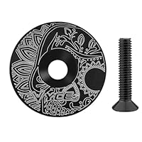 Yerleomit Ahead Kappe mit Schraube Steuersatz Kappe Fahrrad Headset Top Cap Fahrradzubehör Steuersatz Kappe Abdeckung für Fahrrad MTB Rennrad Schwarz