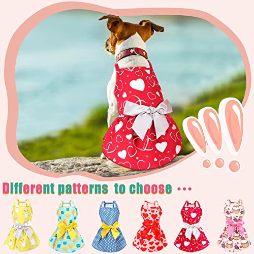 6 Pieces Puppy Dog Dress Pet Bowknot Princess Dress Puppy Floral Vest Skirt Pet Summer Dress Dog Cute Rosette Sundress Apparel For Small Dog Cat Pet (M(5-7Lbs), Cute Style) #TOP6