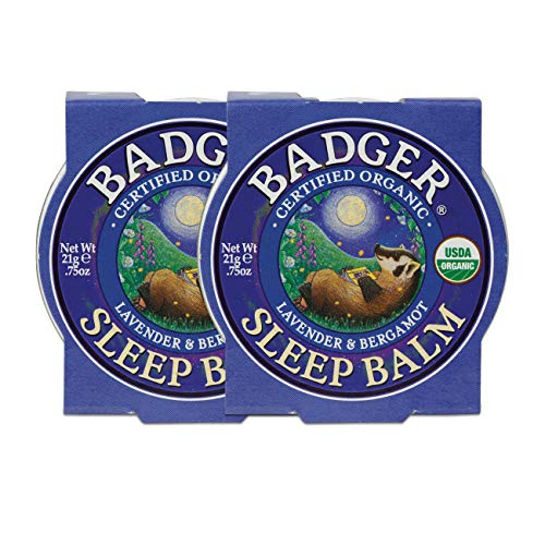 Badger - Sleep Balm, Lavender & Bergamot, Natural Sleep Balm, Scented Relaxing Balm for Children and Adults, Calming Night Balm, Organic Sleep Balm, 0.75 oz (2 Pack)