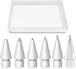 Pontas de lápis de substituição compatíveis com Apple Pencil, vários acessórios duráveis compatíveis com iPad Pro/Pencil Pro/USB-C/ 1ª geração/2ª geração (6 peças)
