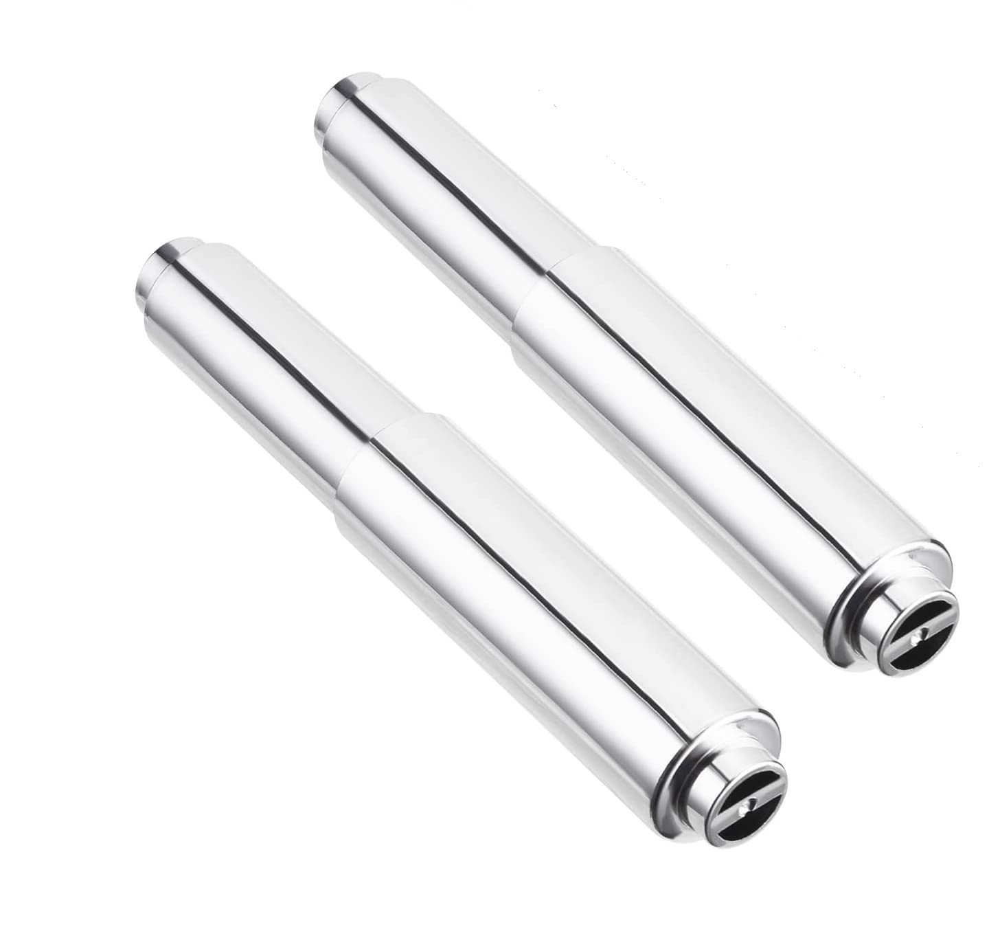 2 Pack Toilet Paper Holder Roller Toilet Tissue Holder Replacement Plastic Spring Loaded (Chrome Big End)