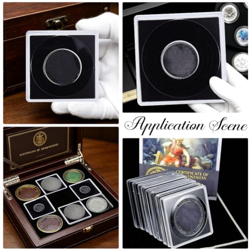 Set 40 cápsulas transparentes para monedas con gomas negras miniatura 6