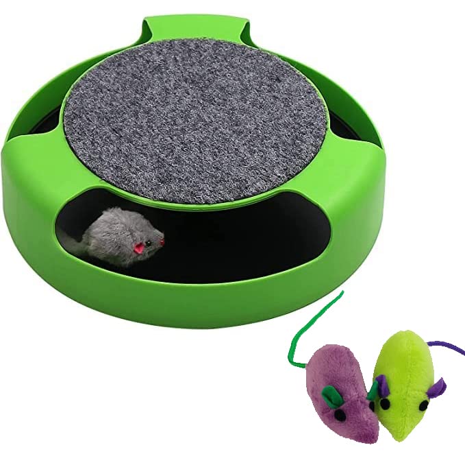 RvPaws Interactive Mouse Moving Catch Toy with Two Replaced Running Stuffed Mice and Spinning Scratching Pad Round Kitten Scratcher Catnip Toy (B0BQBFW26P) Amazon Price History, Amazon Price Tracker