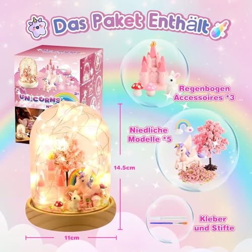 HappyGoLucky Bastelset Kinder - Einhorn Mädchen Spielzeug Geschenk ab 3-10 Jahre - Weihnachts Geschenke für Mädchen - DIY Nachtlicht Kinder… – Ansicht 3