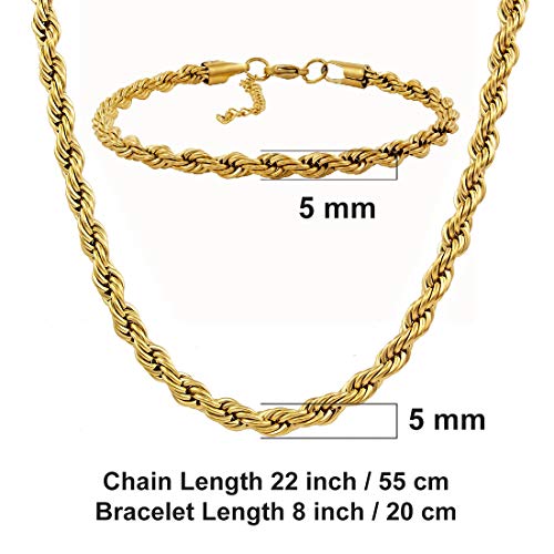 Stainless Steel Chain Necklace Bracelet for Men