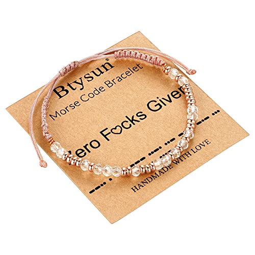 Btysun Morse Code Bracelets for Women Christmas Gift Stocking Stuffers for Teens Pink Braided Bracelets Inspirational Best Friend Birthday Gifts for Her High School Graduation Gifts for Her 2025 Mom Bracelet Jewelry