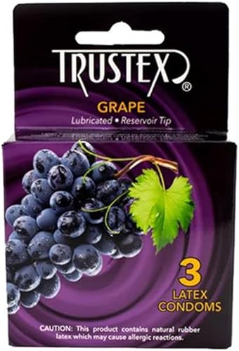 Preservativos lubricados con sabor a uva - Paquete de 3 - Trustex
