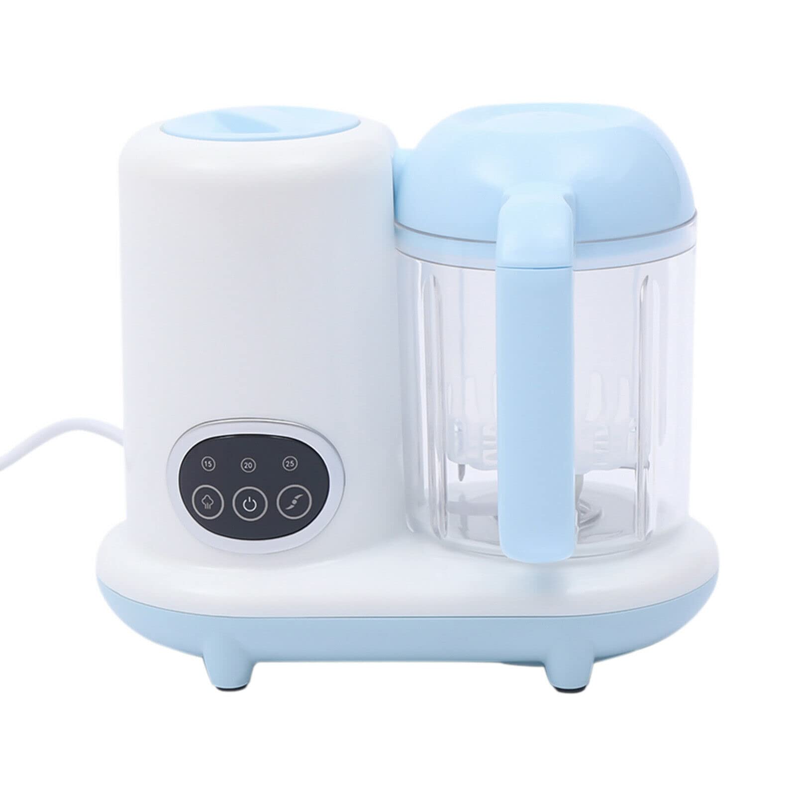 Baby Food Maker 300W Elektrischer Obstmixer Mix Püree Food Mixer 250ml/8.8 Oz. Farblos Babykostmaschine, Spatel, Englische Anleitung