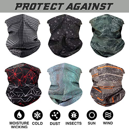 Image of 6PCS Outdoor Magic Headband Elastic Seamless Bandana Scarf UV Resistence Sport Headwear