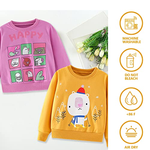 Kumary-Toddler-Girls-Boys-2-Pack-Sweatshirts-Cotton-Long-Sleeve-Crewneck-Pullover-Winter-Warm-Shirt-Sweater-Tops-2-6-Years