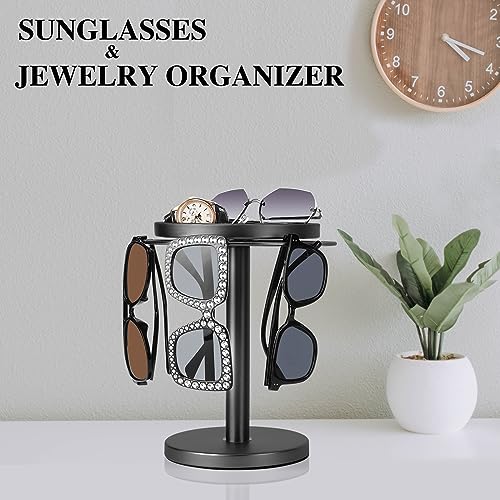 Kondyfayo SGO-001-1B 360° Rotating Sunglass Organizer Storage, Stainless Steel Glasses Holder Stand, Glasses Organizer With Tray For Desk, Dresser, Tabletop, Nightstand And Home Decor thumb #3