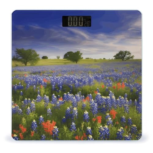 Báscula digital de baño con diseño Texas Bluebonnets miniatura 1