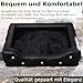 DaMi Luxus Hundebett I Premium Hundeschlafplatz mit großen Strasssteinen, Hundekissen Hundematratze Dogbed waschbar, Hundezubehör Hunde Dog Bett Matratze Körbchen, 18x58x46 cm Rechteckig Schwarz