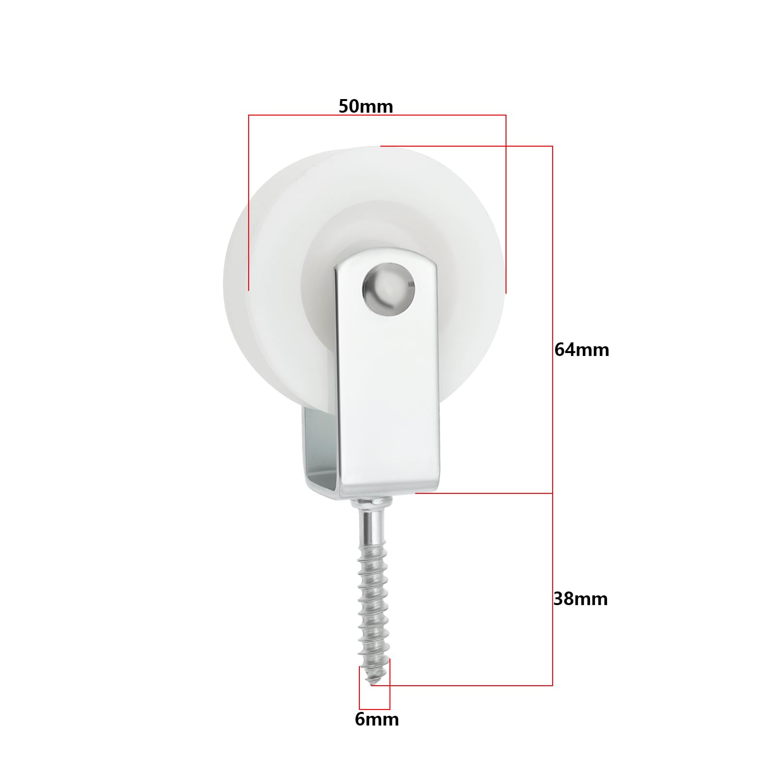 Create idea Lot de 8 Poulies de 50 Mm en Nylon pour Corde à Linge pour Patios Intérieurs Balcons Murs de Toit Installations 38X6 Mm