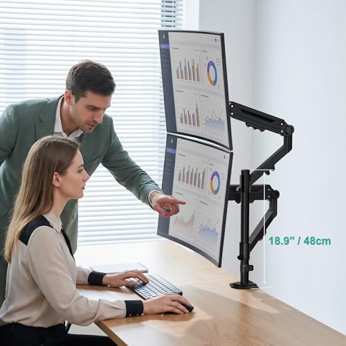 Image of WALI Vertical Dual Monitor Mount for 13-40 inch Screens, up to 26.4 lbs