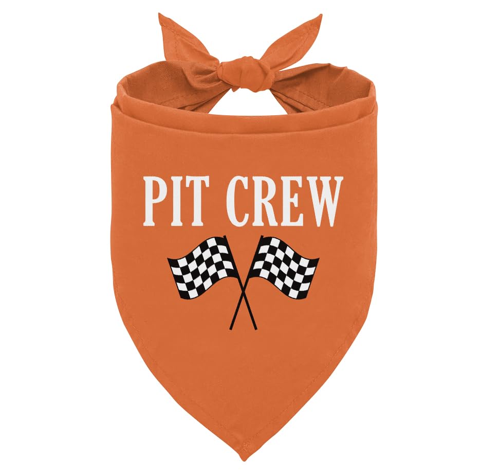 Amazon.com : ZPPRJF Pit Crew Dog Bandana - Orange Checkered Flags