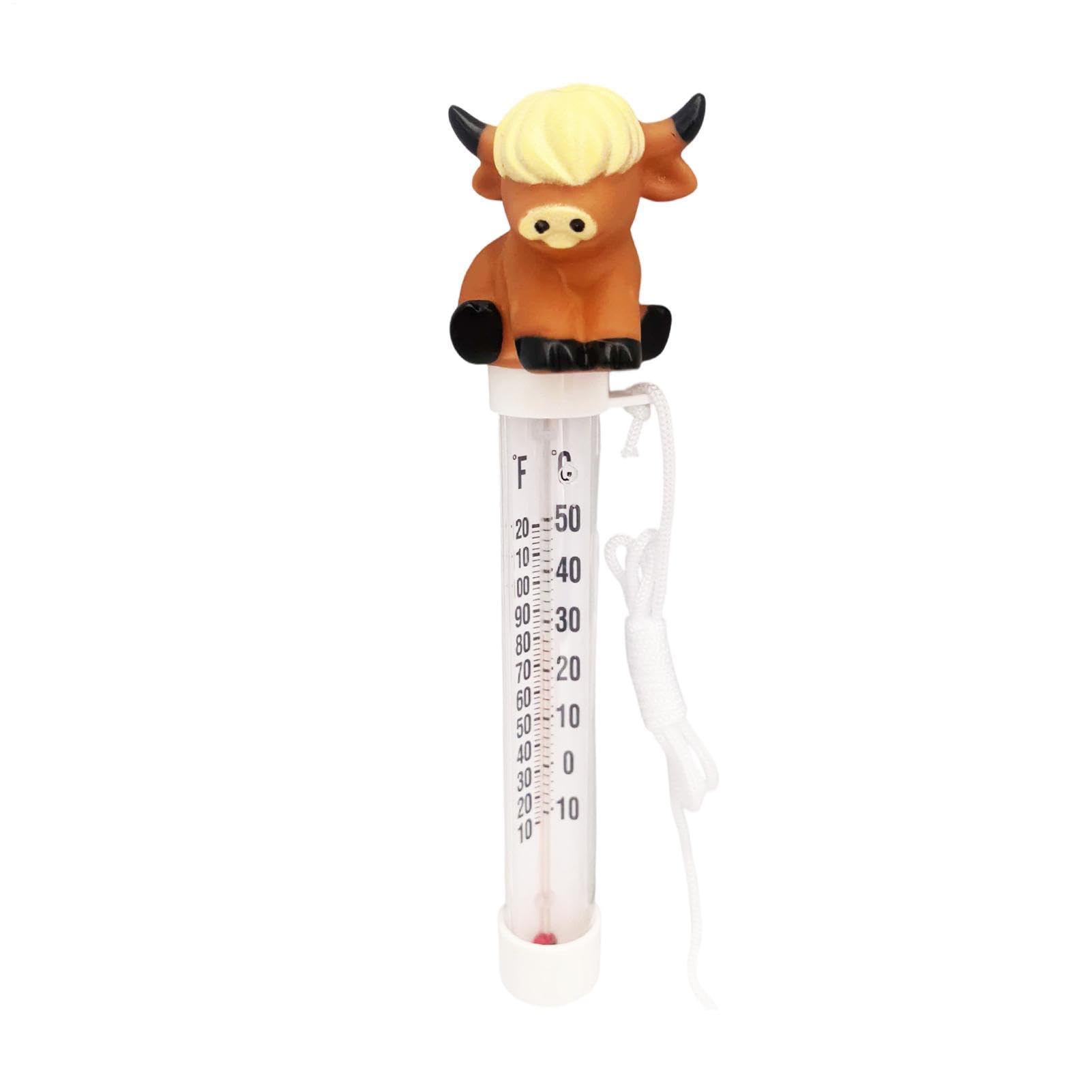 Cow Floating Pool Temperature Gauge, Fun Design, 5x4.6x20cm, Easy Read Hot Tub Thermometer, Outdoor Spa Accessory, Durable Waterproof Design, for Backyard Pool, Pond & Aquarium โ image 1