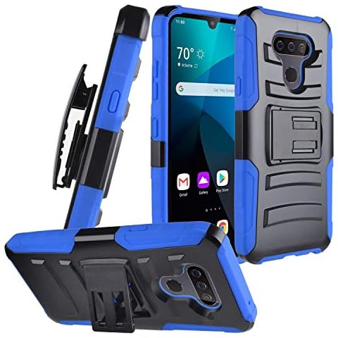 CELZEN Phone Case w/Belt Clip Holster for LG Harmony 4, Xpression Plus 3, LG Premier Pro Plus - CV1 Blue Cover