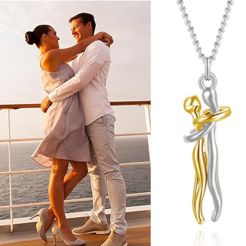 S925 Sterling Silver Couple Hug Necklace - With Ready To Gift Box & Self Writng Note For Your Partner- Birthday/Valentine's Day Gift For Couples - Premium Quality Craftmanship3