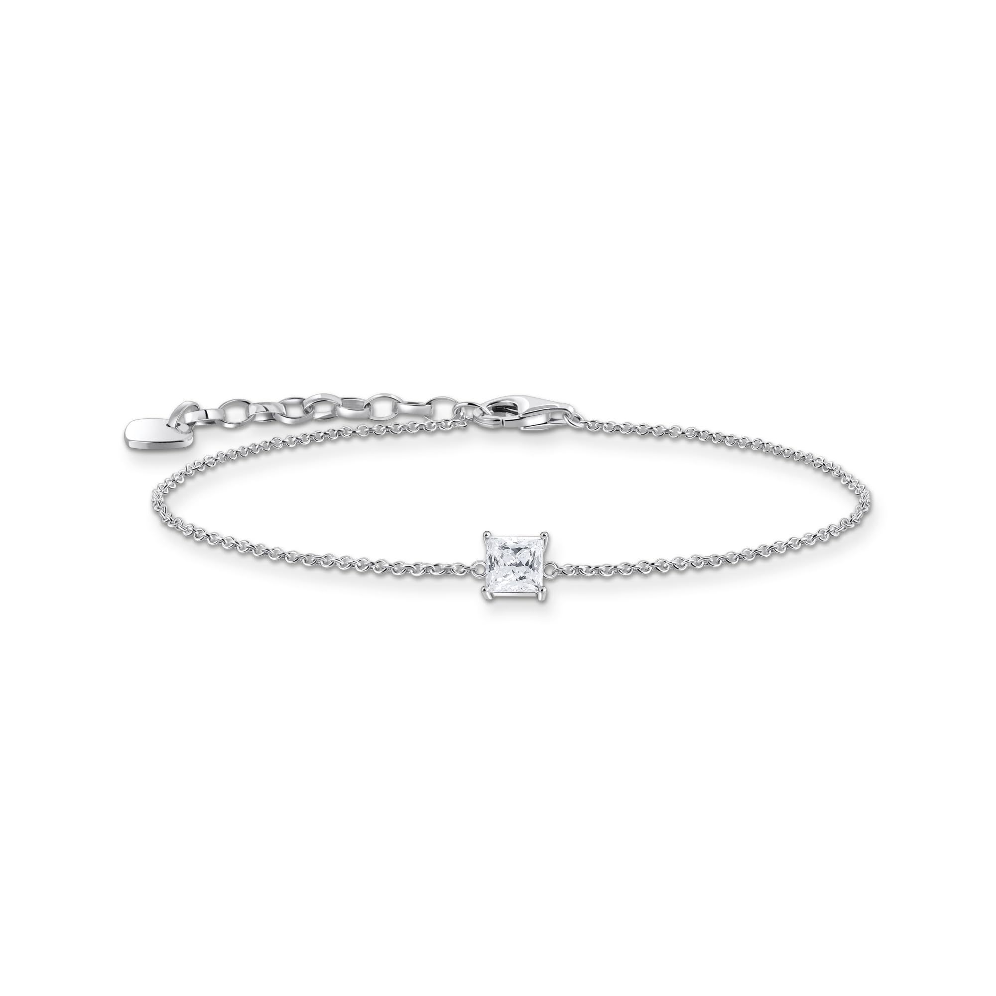 Thomas Sabo Sterling Silver Bracelet with pendant and white zirconia Recycled 925 silver, Women, A2158-051-14-L19V