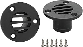 VTurboWay 2 Pcs Nylon 53 x 30mm Boat Floor Deck Drain Fit for Yacht Kayak Deck Drainage Supplies, Black, Free Mounting Screws