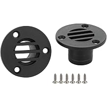VTurboWay 2 Pcs Nylon 53 x 30mm Boat Floor Deck Drain Fit for Yacht Kayak Deck Drainage Supplies, Black, Free Mounting Screws