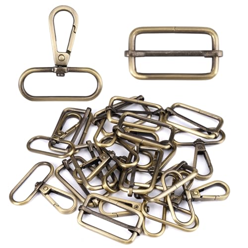 30 Piezas Hebillas Metalicas Mosquetones, Hebillas Mochila Metálicas en D Anillas, Hebilla Deslizante Metal, Anillas para bolsos Hebilla, para Bolsos, Manualidades, Tirantes, Reparaciones de mochilas
