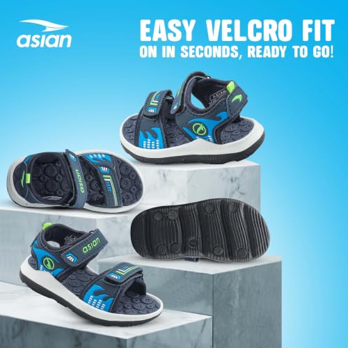 Image of ASIAN Henry-02 Kids Sports Sandals for Boys & Girls | Lightweight Sports Sandals with Soft Cushioning | Velcro Straps & Anti-Slip Grip Sole