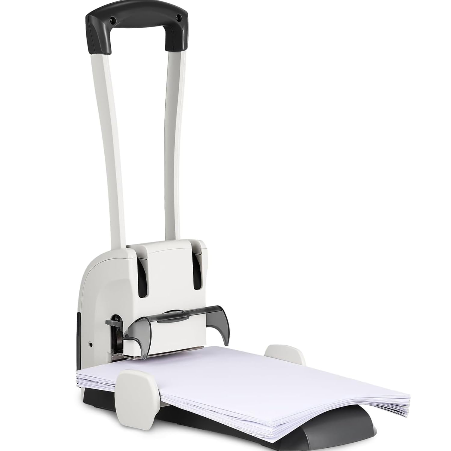 Perforatrice per impieghi gravosi, perforatrice Multifunzionale con Angoli arrotondati, Lama diam. 6 mm, perforatrice per 200 Fogli Senza Sforzo, perforatrice per Carta a 2 Fori, Spazio per i Fori 8