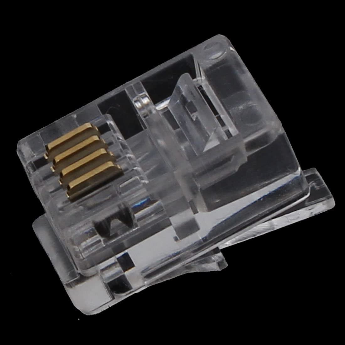 XYWHPGV 40pcs RJ9 4P4C Modular Telephone Cable End Phone Adapter Connector (94c8d 40411 29822 11067 a4c8c a8556