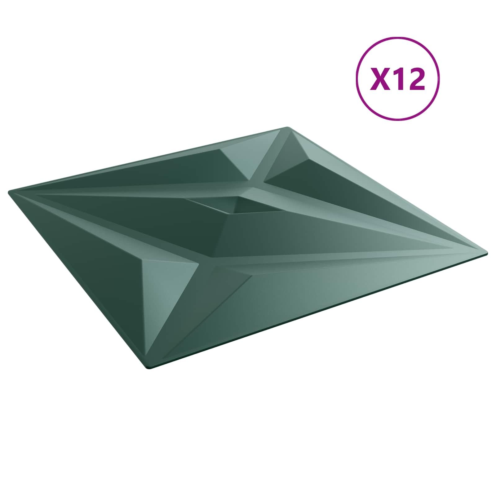 XPS - Paneles de pared (12 unidades, 50 x 50 cm), color verde