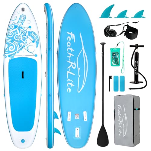 FEATH-R-LITE Inflatable Paddle Board Stand Up Paddleboards for Adults SUP with Premium Accessories...