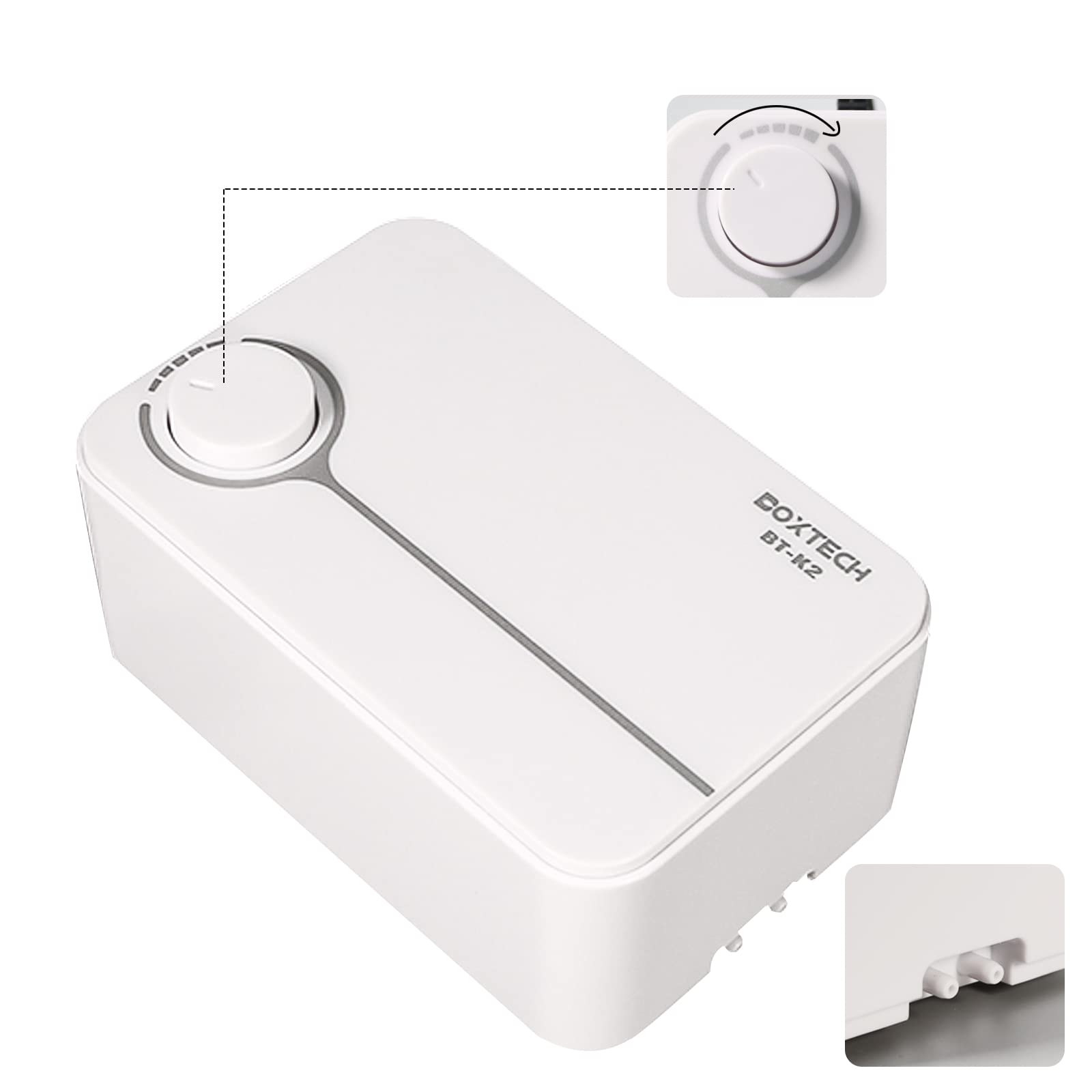 boxtech Upgrade Aquarium Air Pump, Ultra-Quiet Fish Tank Oxygen Pump with Adjustable Airflow, Powerful Air Pump with 2 Outlets to Pump Rich and Fine Air Bubbles