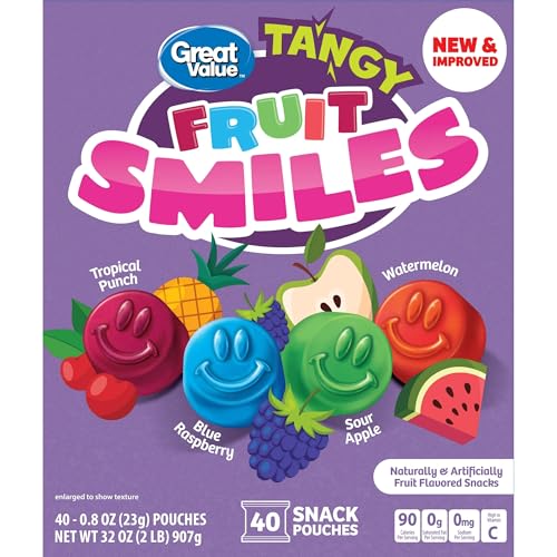 Great Value Tangy Fruit Smiles, 45 Oz. (Pack of 2)