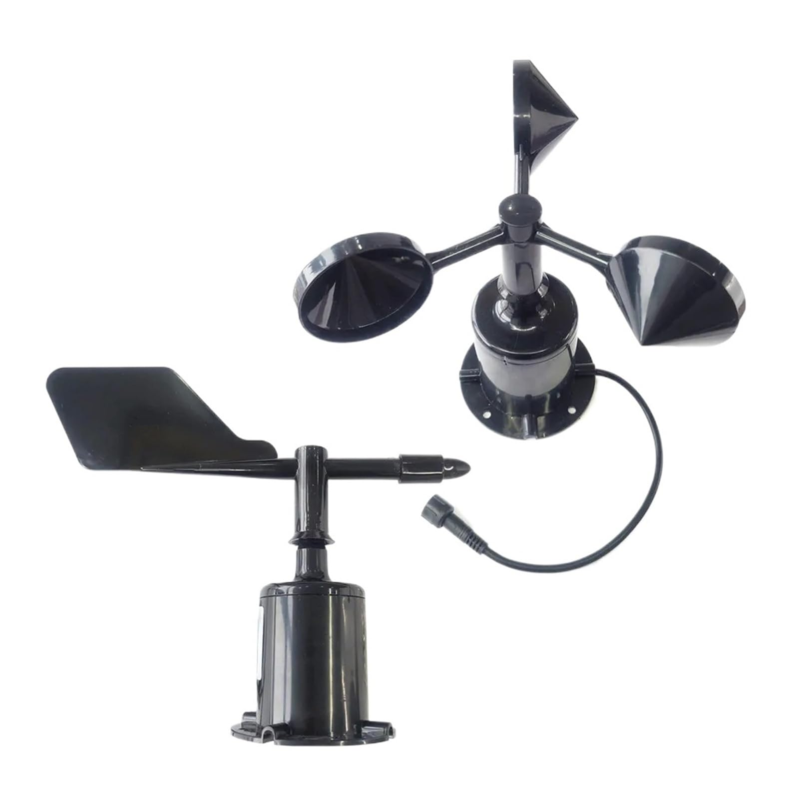 30m/s Wind Direction Wind Speed Sensor, RS485 0-5V 0-10V 4-20mA Output, Outdoor 3 Cup Anemometer Sensor(4-20mA Kit)