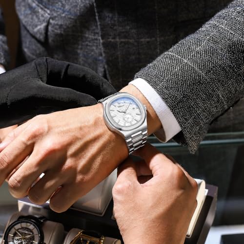 Image of Gosasa Fashion Men's Watches Date Business Watch Stainless Steel Luxury Style Luminous Quartz Waterproof Analog Display Male Wristwatch