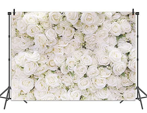 White Rose Floral Photography Photography Rose Theme Valentines Day Party Bridal Shower Party Decoration Backdrop (8x6FT)