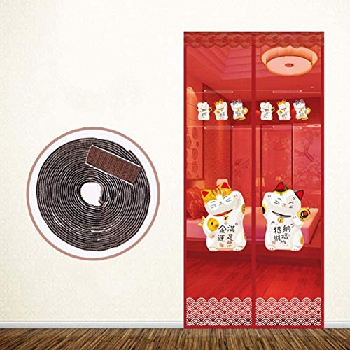 Mr.T Puerta mosquitera Puerta de Pantalla magnética, Sala de Gancho y Bucle magnético Cortina de Mosquito Recámara Verano Cortina del Acoplamiento de -Purple Cortina de Arena Invisible