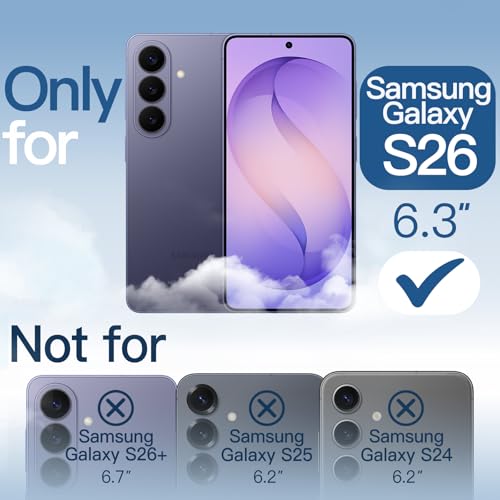 Image of JETech Cover Case for Samsung Galaxy S26, Camera Lens Full Protection, Non-Yellowing Shockproof Bumper Phone Cover, Anti-Scratch Hard PC Back (Cobalt Violet)