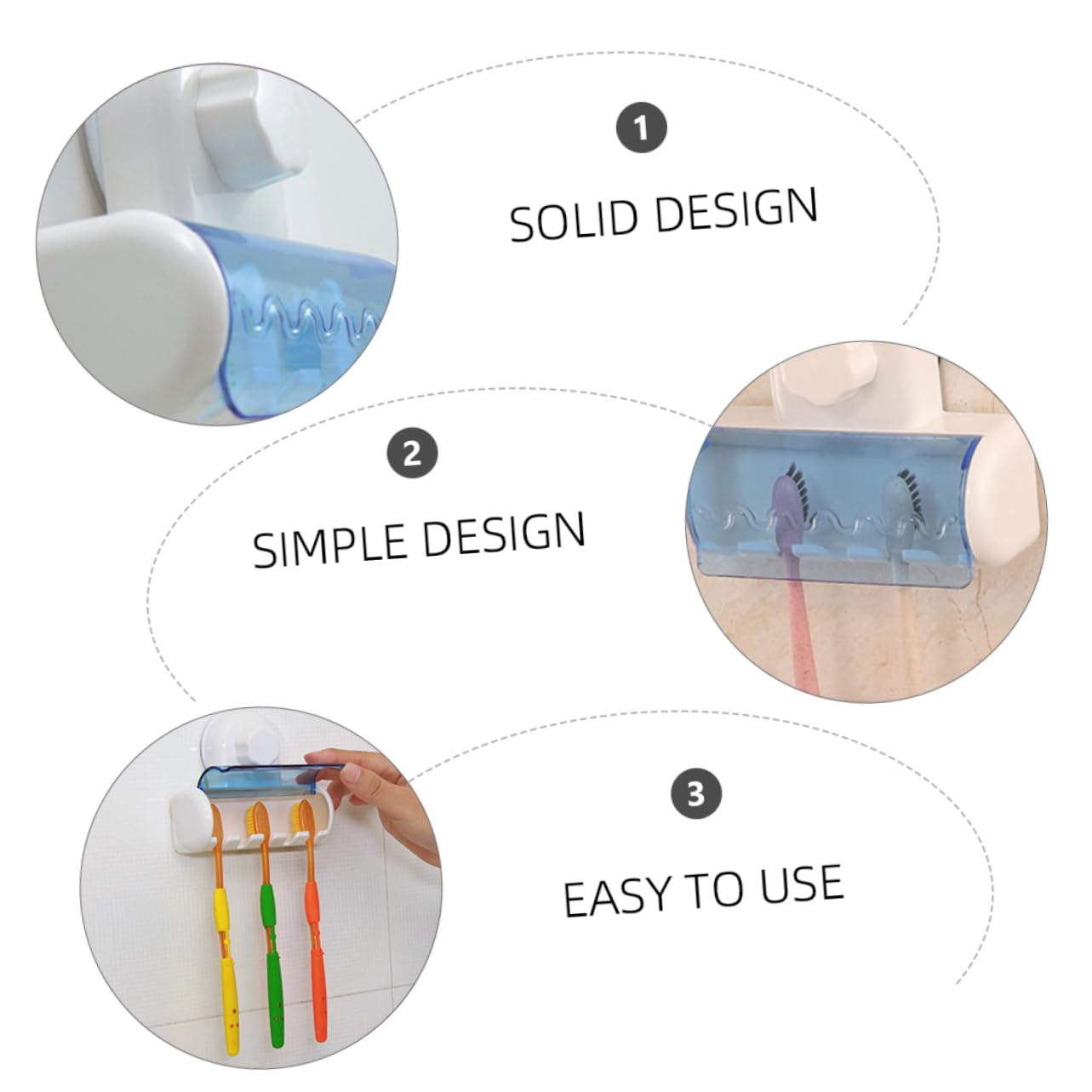 ULTECHNOVO 3pezzi Organizer Per Spazzolini Portaspazzolino Con Design e Facile Installazione Per e