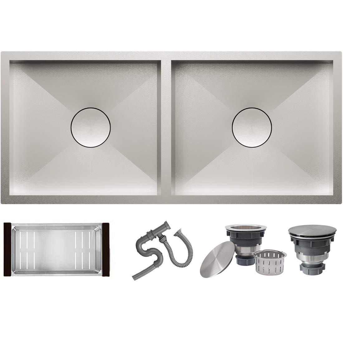 ALTON Stainless Steel Handmade Double Bowl Kitchen Sink With Basket (Matte, 45x20x9 INCH) (B07WNG92B4) Amazon Price History, Amazon Price Tracker