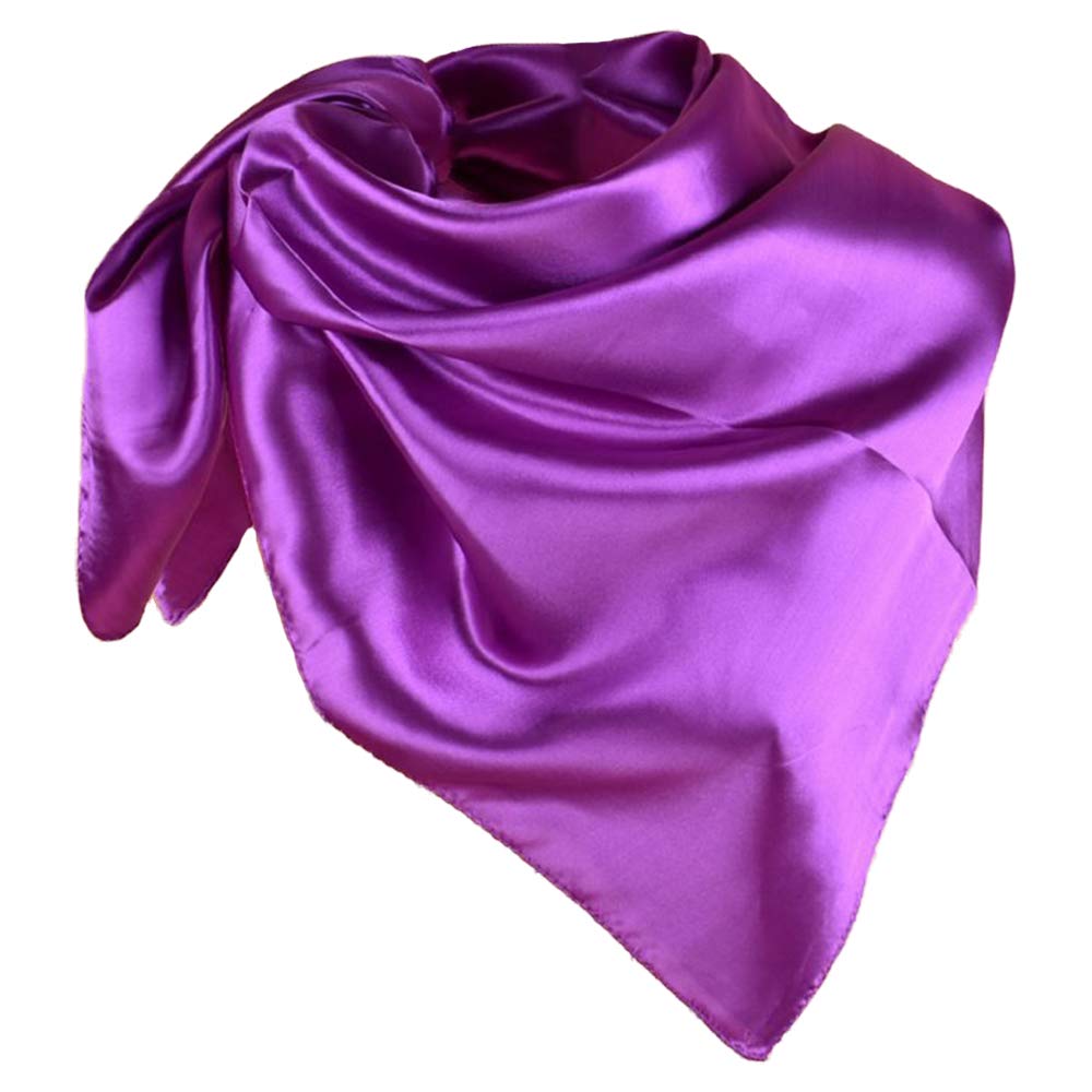Yofasen Women's Purple Muslim Scarf Hijab - Solid Color Satin Muslim Islamic Full Cover Soft Hijab Long Scarf Wrap Scarves,