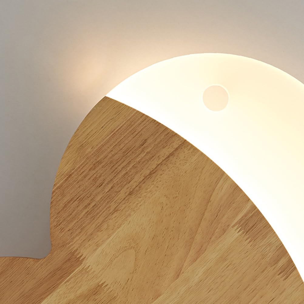 Lampa ścienna LED w kształcie ryby dla dzieci drewniana lampa ścienna do pokoju dziecięcego lampka nocna kreatywna lampka nocna ciepłe światło lampa dziecięca oświetlenie ścienne do sypialni,28cm