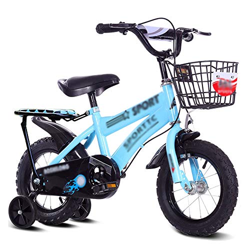WGYAREAM Kinderfahrrad Jungen Mädchen Fahrrad Freestyle-Mädchen des Jungen des Kind-Kind-Fahrrad, in Größe 12”, 14”, 16”, 18”, mit Stabilisatoren (Color : Blue, Size : 18inch)