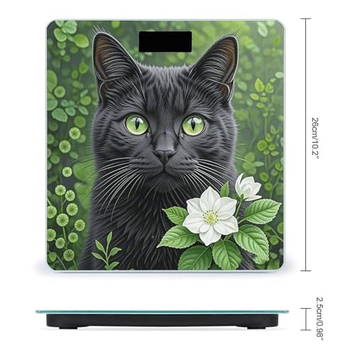 Báscula de baño digital Black Cat Flower 400lb miniatura 2
