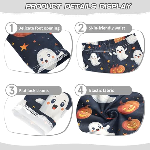 Boccsty Cartoon Halloween Ghost Patten Girls Leggings Kids Yoga Pants Dance Active Tights 4T3