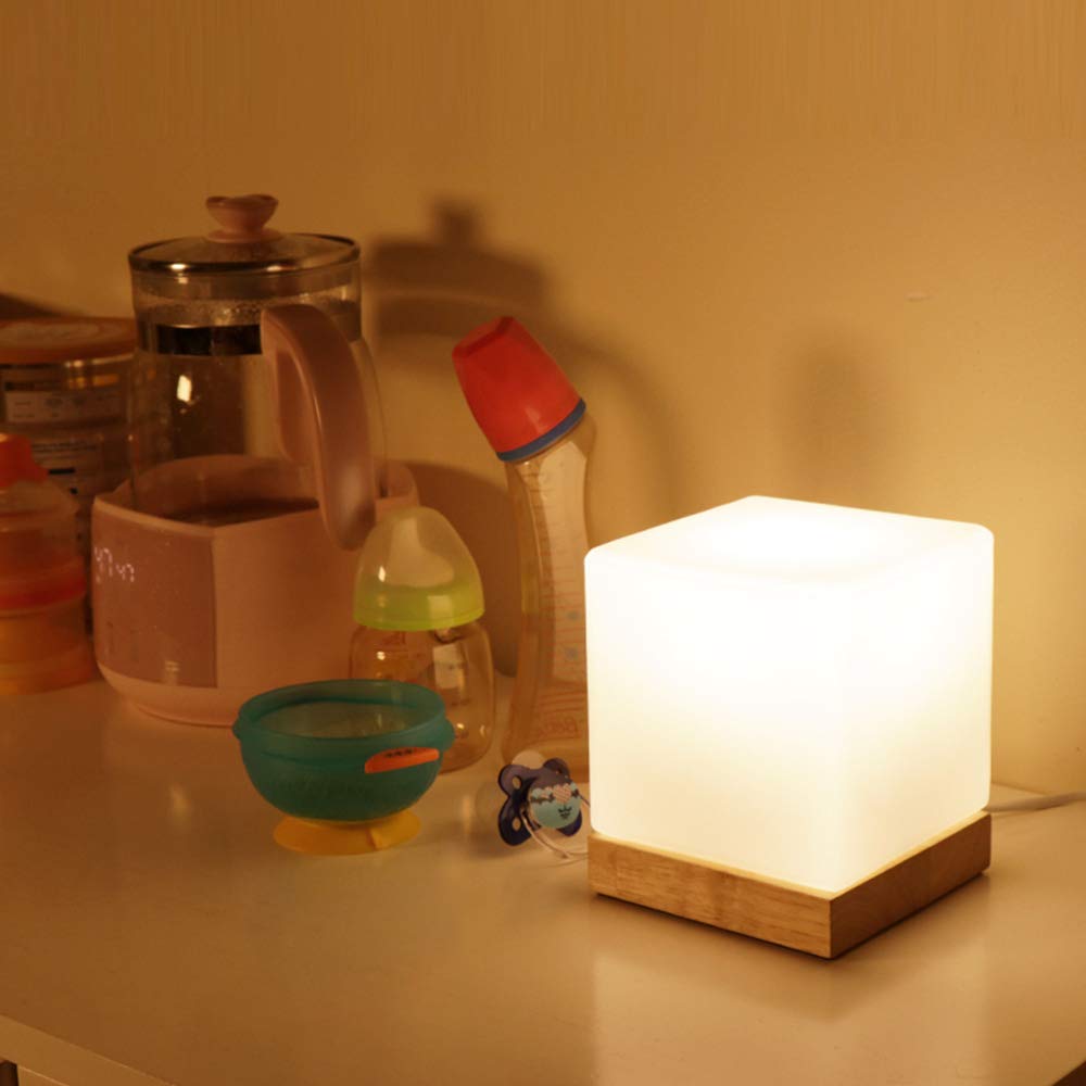 Mengjay Lampe De Table Nordique Réglable - Lampe Chevet Protection Yeux, LED E27, Design Bois Et Fer (Rose)